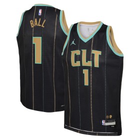 Män Charlotte Hornets Tröja Lamelo Ball 1 Jordan 2022-23 City Edition Svart Swingman